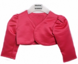 Satijnen baby bolero cerise 6 - 12 mnd