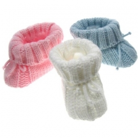 Soft Touch gebreide baby slofjes blauw