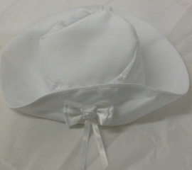 Doopjurk / baby gelegenheidsjurk met mantel en hoedje in wit satijn 3 - 6 mnd