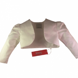 Satijnen baby bolero Wit met lange mouw