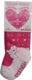 Baby maillot van Soft Touch met hartjes en satijnen rozet - roze - 6 tot 12 mnd