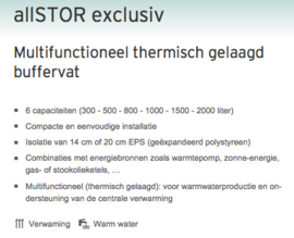 Vaillant AllStor Exclusive VPS 1000/3-7 Multifunctioneel