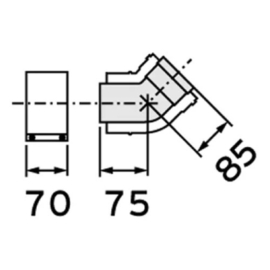 Bochten 45° 80-125 mm Set (2) concentrische rookgasbocht