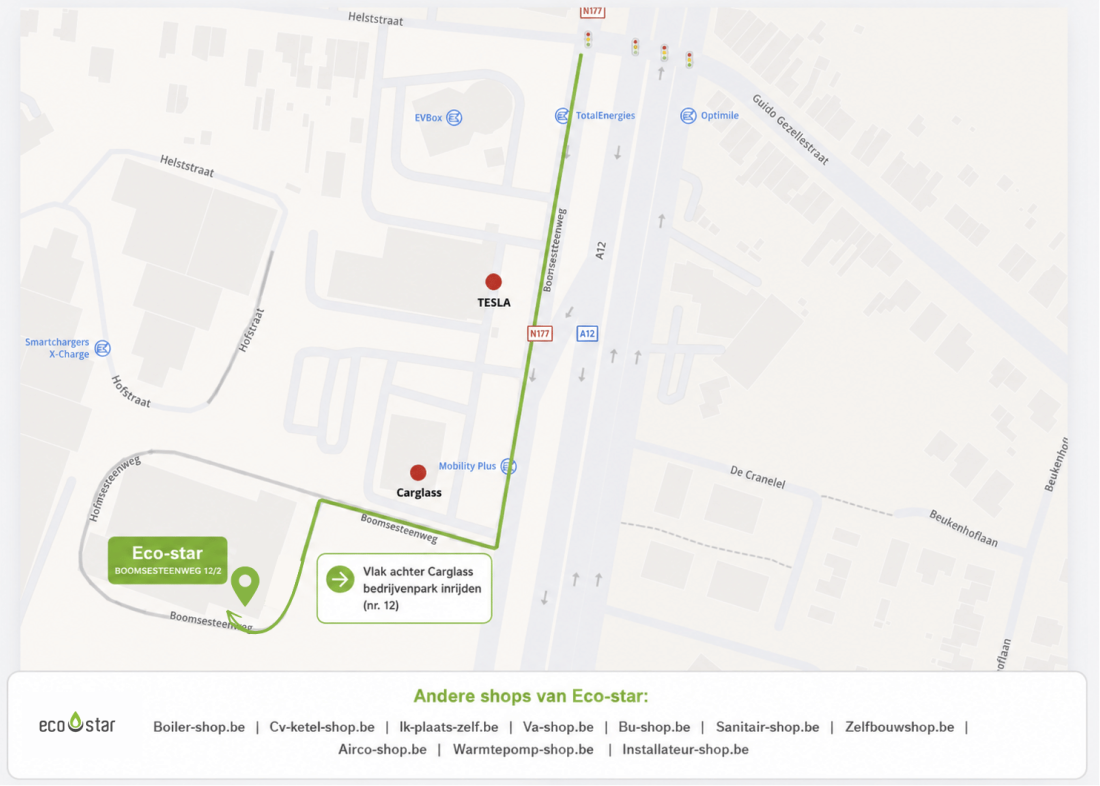 Routebeschrijving VA-shop
