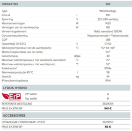 Ariston Lydos Hybrid WIFI 100 liter