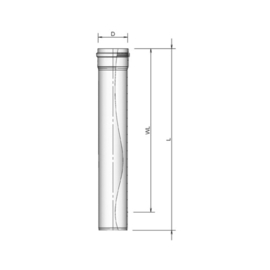 Dikwandige buis D80 L1m M&G - Aluminium