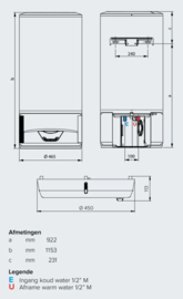 Warmtepompboiler 100L Ariston Lydos Hybrid WIFI 100 C