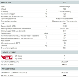 Warmtepompboiler 100L Ariston Lydos Hybrid WIFI 100 C