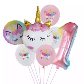 Unicorn  Ballonnen  Set 1 jaar