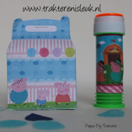 Peppa Pig  Traktatie Tasje blauw met  Bellenblaas