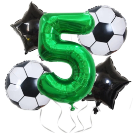 Voetbal  Ballonnen Set Cijfer 5