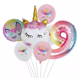 Unicorn Ballonnen Set 9 jaar