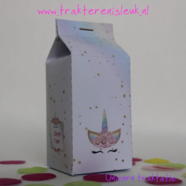 Unicorn Melkpakje Traktatie met  Extra bellenblaas