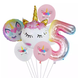 Unicorn Ballonnen Set 5 jaar