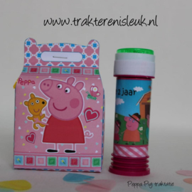 Peppa Pig Traktatie Tasje roze met bellenblaas