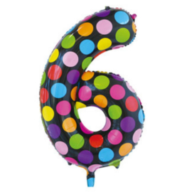 Confetti Cijfer Folie Ballonnen Nummer  6
