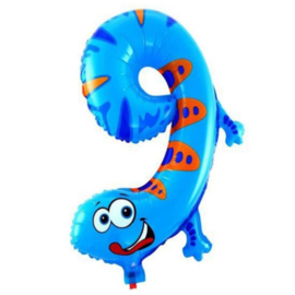 Cijfer 9 Folie Ballon Salamander