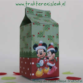 Mickey en Minnie Mouse Kerst Melkpakje Traktatie