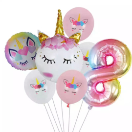 Unicorn Ballonnen Set 8 jaar