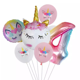 Unicorn Ballonnen Set 4 jaar
