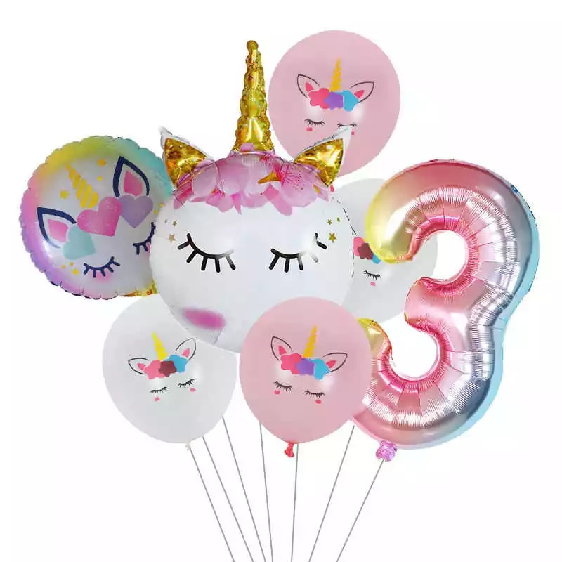 Unicorn Ballonnen Set  3 jaar