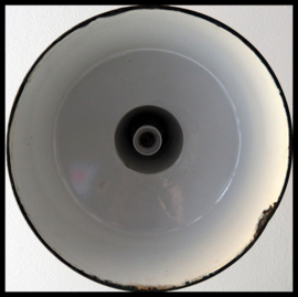 VERKOCHT! Petrolgroen emaille industrielamp middelgroot ,stoere lamp!