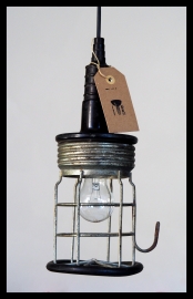 VERKOCHT! Oude looplamp XL, stoere garagelamp.