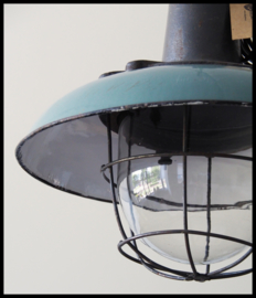 TOPSTUK! Zeldzame mooie kooilamp, fraaie zeegroene kleur meerdere beschikbaar!
