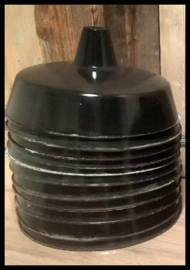 VERKOCHT! Mooie middelgrote zwarte industriële lamp  (meerdere beschikbaar)