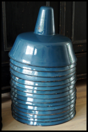 Petrolblauw emaille industrielamp middelgroot ,stoere lamp! (10 beschikbaar)