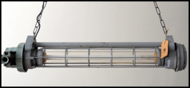Industriële Tube, grijze TL (Tube), omgebouwd naar 2 E27 fittingen! (op aanvraag  beschikbaar)