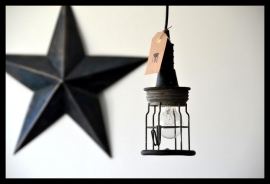 Oude looplamp, stoere garagelamp. VERKOCHT!