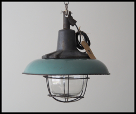 TOPSTUK! Zeldzame mooie kooilamp, fraaie zeegroene kleur meerdere beschikbaar!