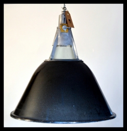 Grote zwart industriële emaille hanglampen CCCP model 2 , bijzonder model.