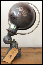 VERKOCHT! Stoere grijze industriële werklamp "JIELDE applique" wandlamp