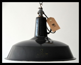 Industriële emaille Reluma lamp, middelgroot VERKOCHT!