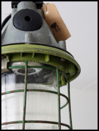 Industriële kooilamp, bully mooie grijs / groene kleur (nog 1 beschikbaar)