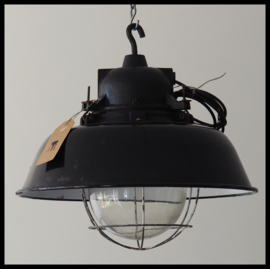 VERKOCHT! Stoere kooilamp, zwart! superstoere lamp, TOPSTUK!