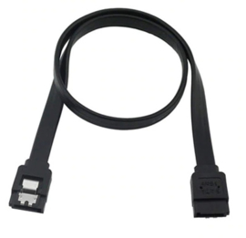 SATA 3 kabel 180/180 50cm Zwart met Clip