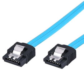 SATA3 kabel 50cm 180/180 met clip Blauw