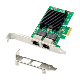 2 poorts netwerkkaart 1Gb/s LAN PCIe Intel 82576EB chip