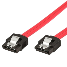 SATA3 kabel 50cm 180/180 met clip Rood