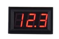 Inbouw voltmeter 0-300V DC Rood