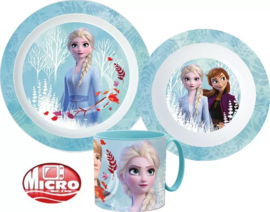 Disney Frozen Kinderservies Blauw met Mok - Magnetron