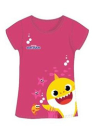 Baby Shark T-shirt - Donker Roze - Maat 116