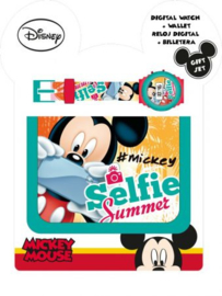 Mickey Mouse Giftset : Horloge met Portemonnee