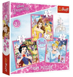 Disney Princess 3 in 1 Puzzel - 20/36/50 stukjes - Trefl