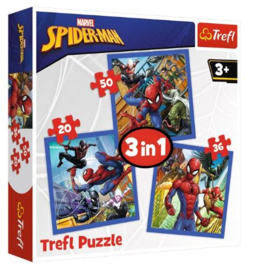 Spiderman 3 in 1 Puzzel - 20/36/50 stukjes - Trefl