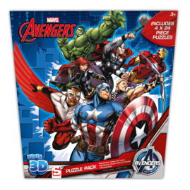 Avengers 4 in 1 3D Puzzel - 4 x 24 stukjes
