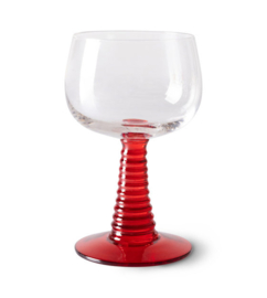 WIJNGLAS SWIRL ROOD HIGH | HK LIVING